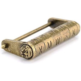 Namvo Vintage Password Lock, Antique English Words Zinc Alloy Padlock Craft Decoration for Cabinet Jewelry Wooden Box 37 * 79mm