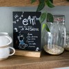 HMF 46452 Acrylic Table Stand Chalkboard with Wooden Base T-Stand