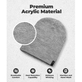 Revony Long Ribbed Beanie - Soft, Warm & Cozy - Perfect Winter Beanie for Men & Women Light Grey