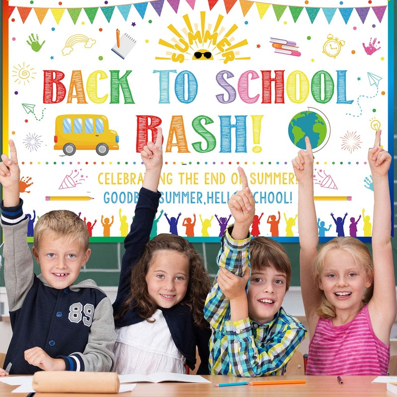 Back to School Bash Backdrop Banner End of Summer Back