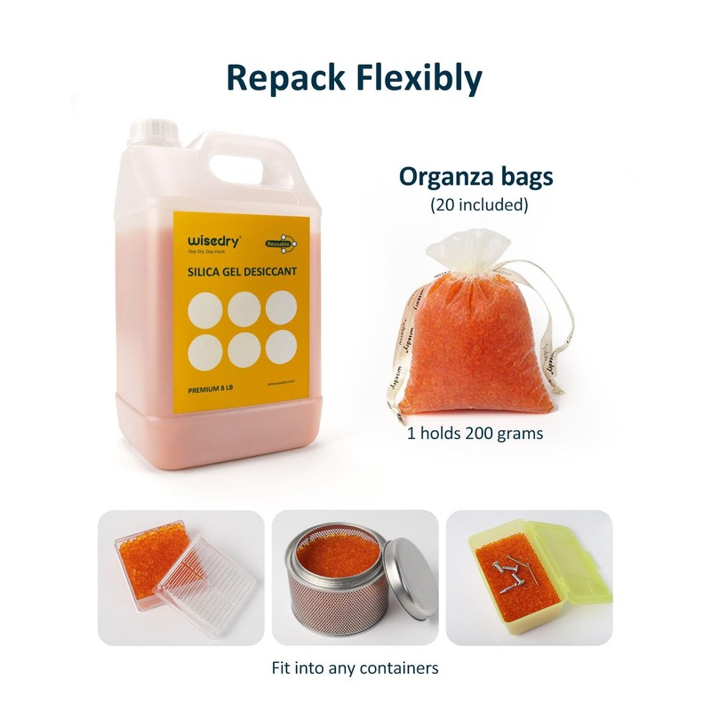 wisedry [ 8 LBS ] Reusable Silica Gel Beads Color