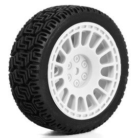 Limnyves 4pcs 68mm Rally Tire Rubber Tire Wheel Tires XV01 XV02 TT01 TT02 PTG-2 1/10 RC Racing Car Upgrade Parts White