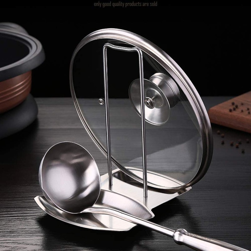 Lid and Spoon Rest Shelf,304 Stainless Steel Pan Pot Cover