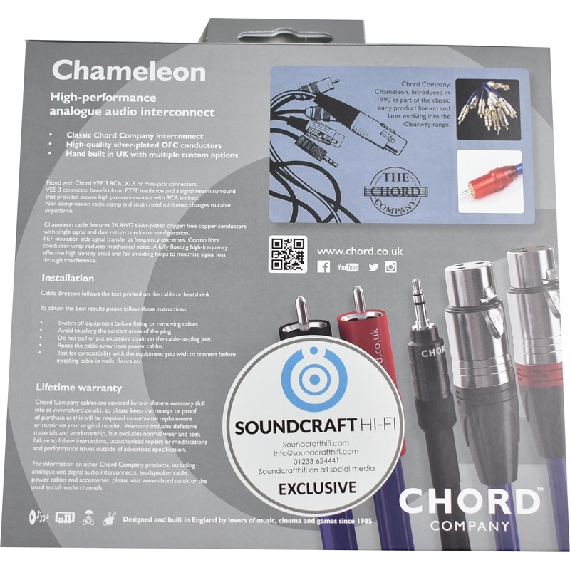 Chord Chameleon 3.5mm Mini Jack to 2 x RCA Analogue