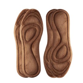 Ankeny Thermal Insoles, 2 Pairs of 4 Pieces, Insoles, Ergonomic, Shock Absorption, Velvet, Arch Heels, Women's, Men's, Size Adjustment, Odor Resistant, Unisex, Standing Work (Brown, M: 8.9 - 9.8