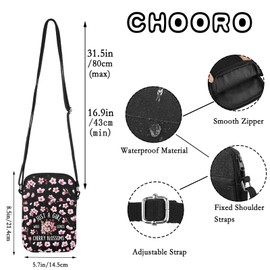 CHOORO Cherry Blossom Flowers Crossbody Bag Just a Girl Who Loves Cherry Blossoms Shoulder Bag Sakura Flower Lover Gift (Cherry Blossom B CA)