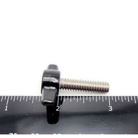 1/4"-20 x 1 Thumb Screws T Bolts with Black Plastic Tee Wing Clamping Knob Stainless Steel Standard Thread Rust Proof (4 Pack)