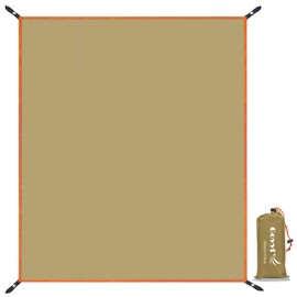 GOYYI Tent Sheet, Ground Sheet, Waterproof On Both Sides, Waterproof Index: 118.1 inches (3,000 mm), UV Protection, Foldable, Lightweight, With Storage Bag, 70.9 x 82.7 inches (180 x 210 cm), Khaki