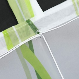 ESLIR Roman Blind with Eyelets, Kitchen Roman Curtains, Transparent Tab-Top Roller Blind Curtains with Wave Print, Modern Voile Green, W x H 140 x 140 cm, Pack of 1