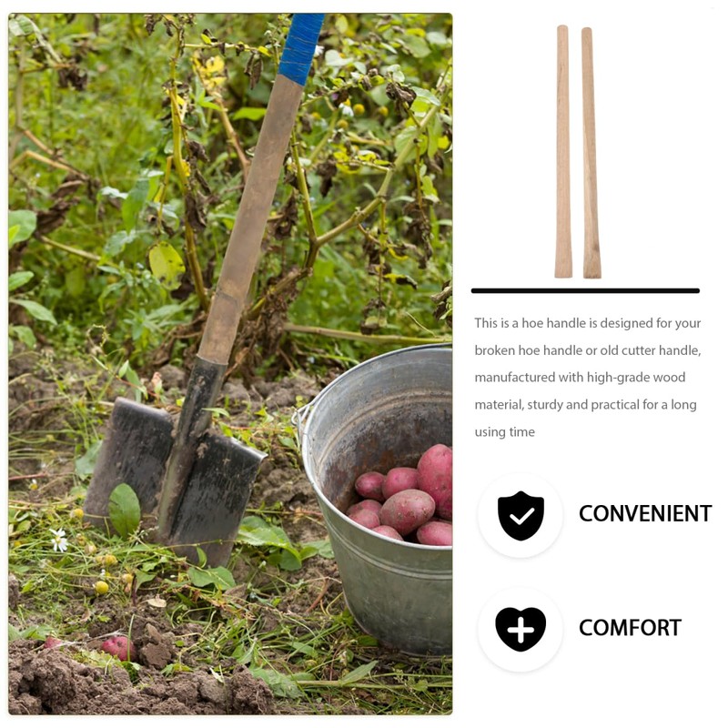 Hakidzel Hoe Wood Handle 2pcs Solid Wood Handle Replace Hammer