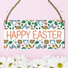 Happy Easter Vibrant Wooden Rectangle Plaque - Easter-Themed Decor for