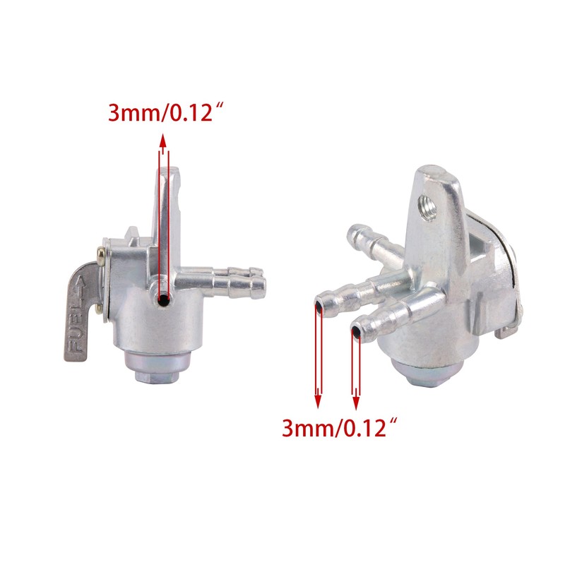 WOOSTAR 6mm Inline Fuel Valve Petcock Gas Tank Cut-Off Selector