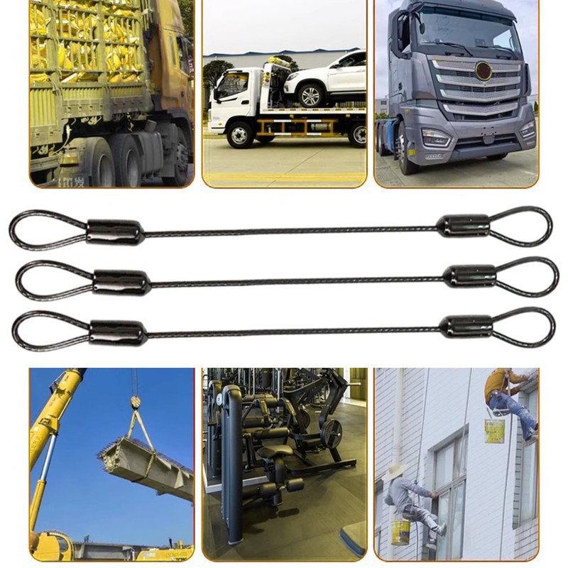 6-Pack Stainless Steel Wire Rope Lanyard Cable Tether Safety Strap