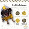 Pawcratean Dog Raincoat, Water Resistant, Adjustable, Cool Design (Yellow, Large)