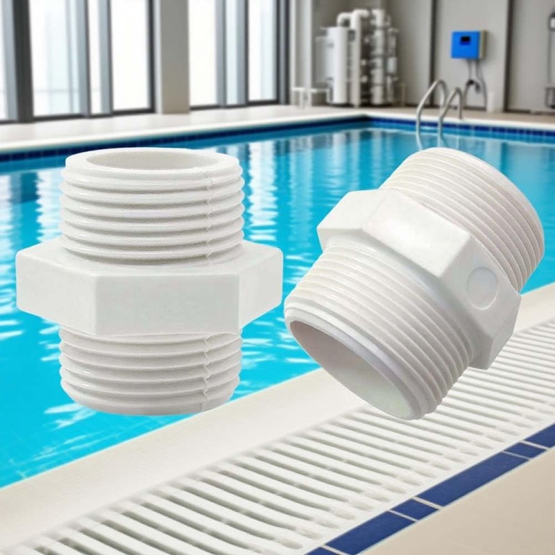 2 PCS 1-1/4 Inch PVC Fittings Hex Nipple G1-1/4 Male