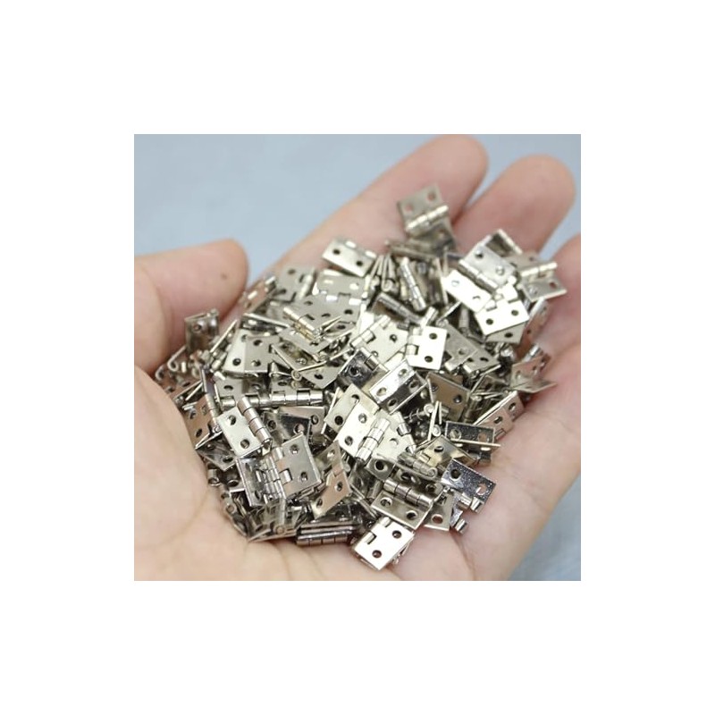 Mini Folding Hinges 1/4in 4-Hole for Dollhouse Cabinets with Screws