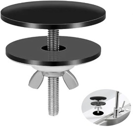 Tap Hole Cover, Hole Cover Sink, Stainless Steel Sink Cover, Kitchen Sink Hole Cover, Sink Cover for Sink Holes (Black)