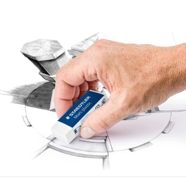 Staedtler Mars Plastic 526 50 - White Pencil Erasers Rubbers - Blister Pack - Set of 8