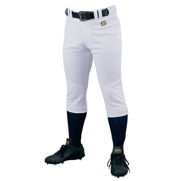 Zett BU1282STP Baseball Uniform Mecha Pants, Straight Pants, White (1100)