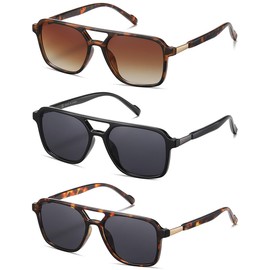 DUSHINE Retro Rectangular Aviator Sunglasses for Women Trendy Shades Sun Glasses UV400 Protection