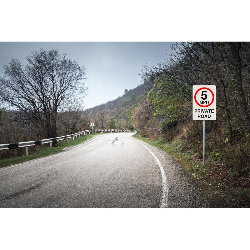 5mph private road speed limit sign- 3mm Aluminum Dibond high-visibility