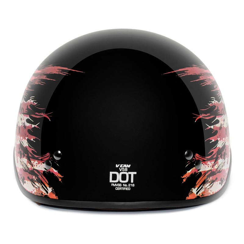 VCAN Cruiser Half Face Motorcycle Helmet with Drop-Down Sun Visor,