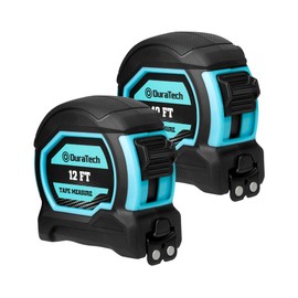 DURATECH Magnetic Tape Measure 12FT with Fractions 1/8, 2 Pack Retractable Measuring Tape, Easy to Read Both Side Measurement Tape, Magnetic Hook and Shock Absorbent Case for Construction, Carpenter