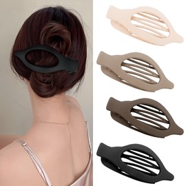 FASOTY 4PCS French Concord Flat Hair Clips Curved Flat Claw Clips for Women Girls Alligator Clips for Thick Thin Hair Duck Billed Hair Clips No Slip Hair Clips Hair Barrettes for Women