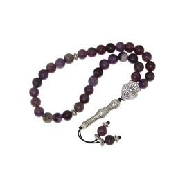 W39 33 Bead Stress Relief Fidget Worry Prayer Beads Tasbih 8mm Amethyst Gemstone Beads