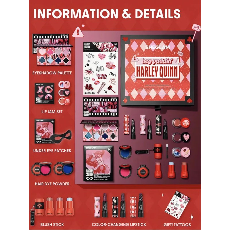 Set De Maquillaje Harley Quinn X Sheglam Juego De Colección