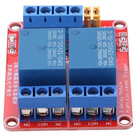 Relay Module 2 Channel 5/12/24 V Relay Module Insulated Optocoupler High and Low Level Trigger Module, 1 Piece (12 V)
