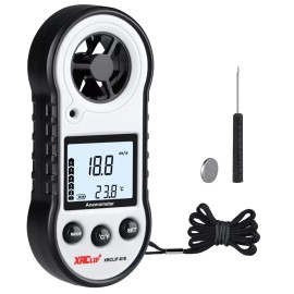 디지털 풍속 및 온도 풍속계 촬영 윈드서핑 사냥용 휴대용 풍향계 - 회색 Digital Anemometer Wind Speed Meter for Windsurfing Hunting Portable Handheld Wind Direction - Grey