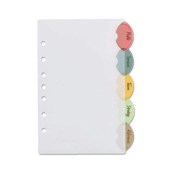 Avery 11118 Mini Dividers, 5/ST, 5-1/2-Inch x8-1/2-Inch, 7-Hole Punch, Multi
