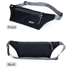 CCAIPU Bumbags Fanny Pack for Men and Women, Hiking Waist Bag Adjustable Waist Belt with Headphone Hole Waterproof Lightweight Waist Pack for Sport Travel Outdoor Camping (Green)