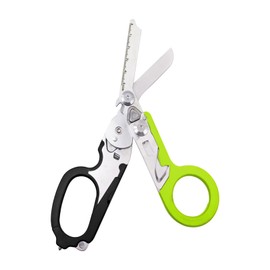Emergency Shears with Strap Cutter and Glass Breaker Foldable Stainless Steel Scissor Pliers Outdoor Camping Rescue Scissors Tools