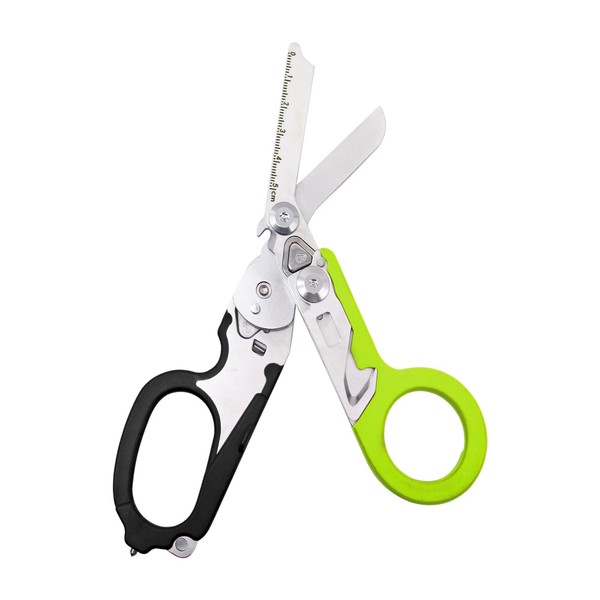 Emergency Shears with Strap Cutter and Glass Breaker Foldable Stainless