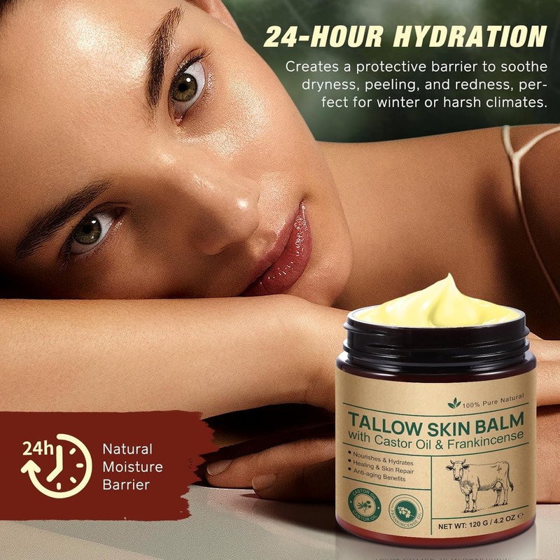 Tallow Castor Oil Frankincense Oil Handmade Skin Balm 120g 100%