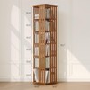 YOWOS Rotating Bookshelf Tower, 360 Display Spinning Bookcase, Bamboo Bookshelf