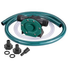 TRUPOW Self-Priming Mini Hand Water Transfer Drill Pump Kit with Water Hose & Oil Hose for Home Water Oil Fluid Transfer