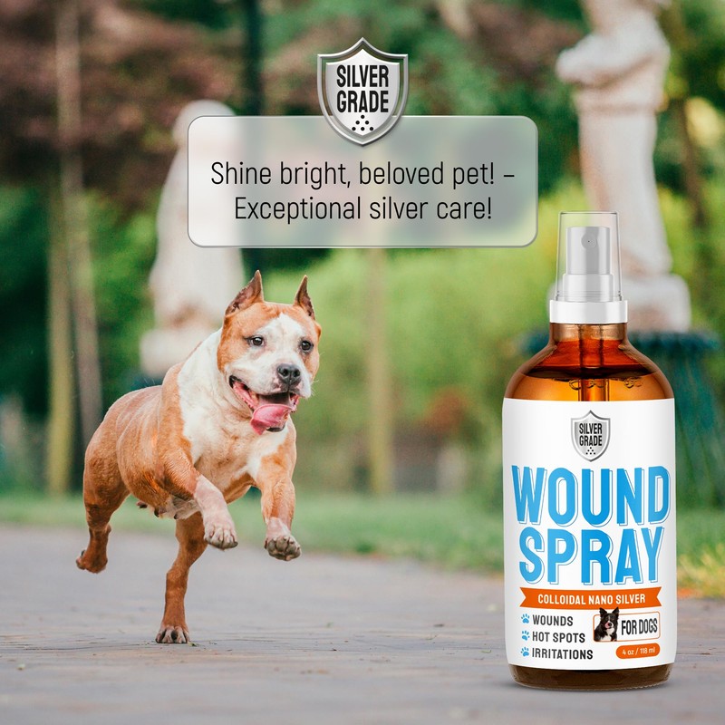 SILVER GRADE Dog Wound Spray Helps with Hot Spots, Irritations,