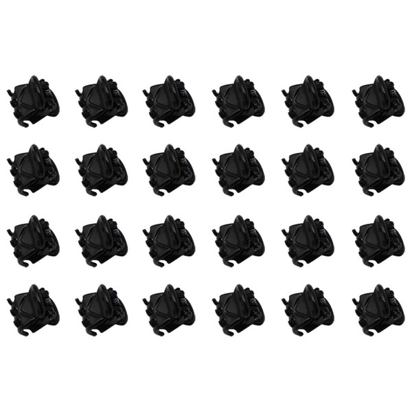 Ranvi 24 Pieces Mini Plastic Hair Clips Pins Clips for Girls and Women Black