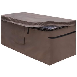 MountainLoc Garden Deck Box Cover, Storage Box Protective Covers With Zipper Lid And Air Vent, Waterproof, 420D Oxford Brown (157 * 76 * 69cm)
