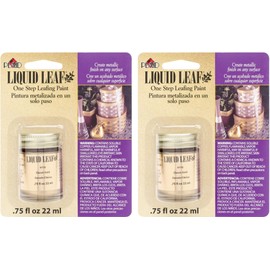 Plaid, Classic Gold 6110 :Craft Liquid One Step Leafing Paint, 0.75-Ounce, Fl Oz (Pack of 2), 7