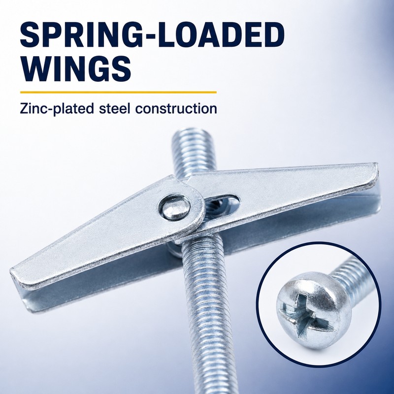 Heavy-Duty Toggle Bolt & Wing Nut Kit for Hollow Walls,