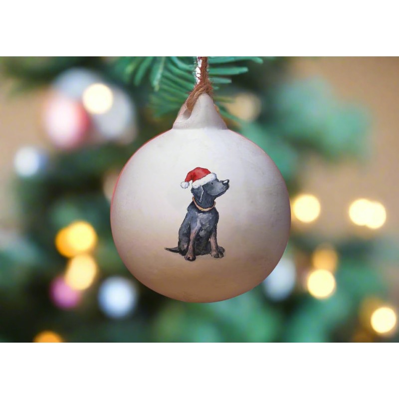 Image Industry Labrador Black Ceramic Bauble - Tree Decoration -