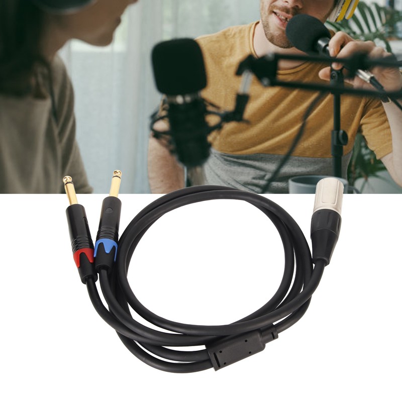 Dual 1/4 Inch to XLR Male Y Splitter Cable XLR