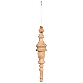 Vickerman 706909-12" Light Natural Turned Wood Finial Christmas Tree Ornament (2 Pack) (JE222112)
