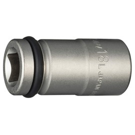 TONE HP4NV-18L Long Socket for Impacts, 0.5 inch (12.7 mm) (1/2 mm), Double Side Width: 0.7 inches (18 mm)