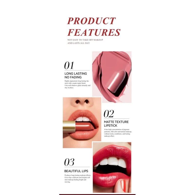 Set De Pintalabios Matte & Shimmer - Labios De Terciopelo