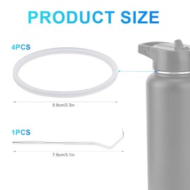 4 Pcs Gasket Replacement for Iron °Flask Wide Mouth Camping & Hiking Hydration Flask Straw 32/40/64oz, Silicone Sealing Ring Gaskets Leak-Proof for Iron °Flask Carabiner Straw Lid BPA Free